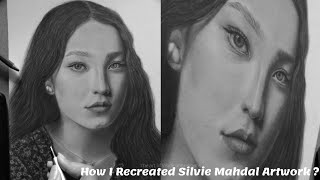 I recreated @silviemahdal3570 artwork | Pencil Drawing of a Female Face " Beautiful women "