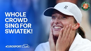 French Open crowd sing Happy Birthday to Iga Swiatek 🎤🎂| French Open 2024 Highlights 🇫🇷