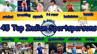 45 Top Famous Indian Sportspersons Names  and Pictures // General Knowledge Sports Quiz
