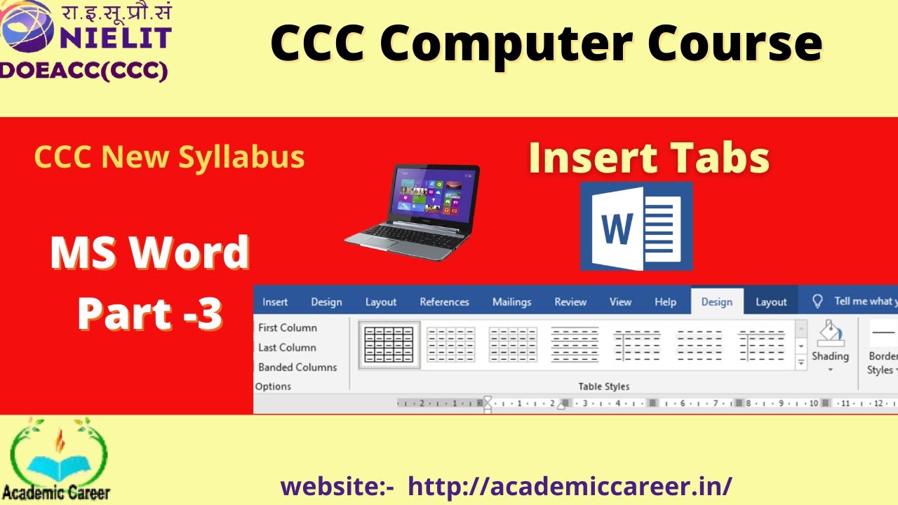 Ccc Course Online Classes Ms Word Smartart Ms Word Table Design