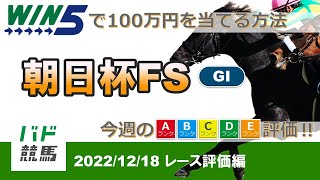 【WIN5で100万円：レース評価編】 2022年12月18日（日）朝日杯FS