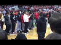 Urban Meyer and Ohio State football team address crowd at basketball game -- ELEVENWARRIORS.COM