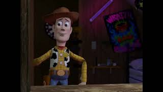 Toy Story - Woody used Buzz’s arm to pretend as Buzz Lightyear Scene