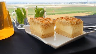עוגת גבינה אפויה עם פירורים  - Baked crumble cheesecake تشيز كيك مخبوز مع فتات #cheesecake #creamy