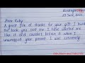 Thank you letter for the gift | Thank you letter | Handwriting | English writing | Eng Teach