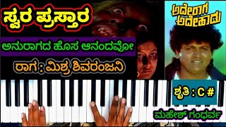 Anuraagada Hosa Anandavo swara notation/ಅನುರಾಗದ ಹೊಸ ಆನಂದವೋ ಸ್ವರ ಪ್ರಸ್ತಾರ/ Film : Ade Raaga Ade Haadu