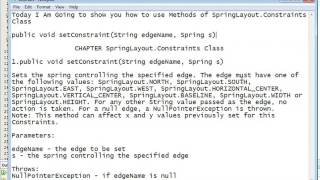 Java Programming Tutorial -SpringLayout.Constraints-13- public void setConstraint(String edgeName ,
