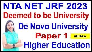 Deemed to be University | De Novo University | Higher Education | Paper 1| Navdeep Kaur