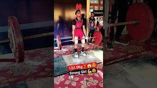 132.5Kg Deadlift Strong🥰 Girl Convenation Lift #shorts #powerlifting #Sangeeta Rana #youtubeshorts😱