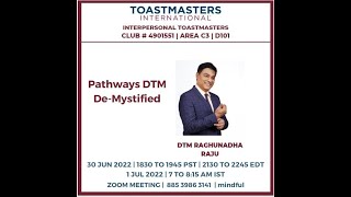 Interpersonal Toastmasters Meeting - Pathways DTM Demystified