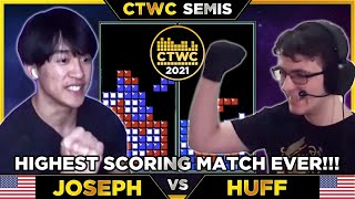 HIGHEST SCORING MATCH EVER! - 2021 CTWC Semifinal 1 - Joseph vs. Huff - Tetris World Championship