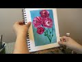 如何画花之全程解说适合丙烯画油画初学者 acrylic painting tutorials on flowers just 10 minutes