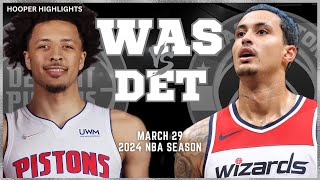 Washington Wizards vs Detroit Pistons Full Game Highlights | Mar 29 | 2024 NBA Season