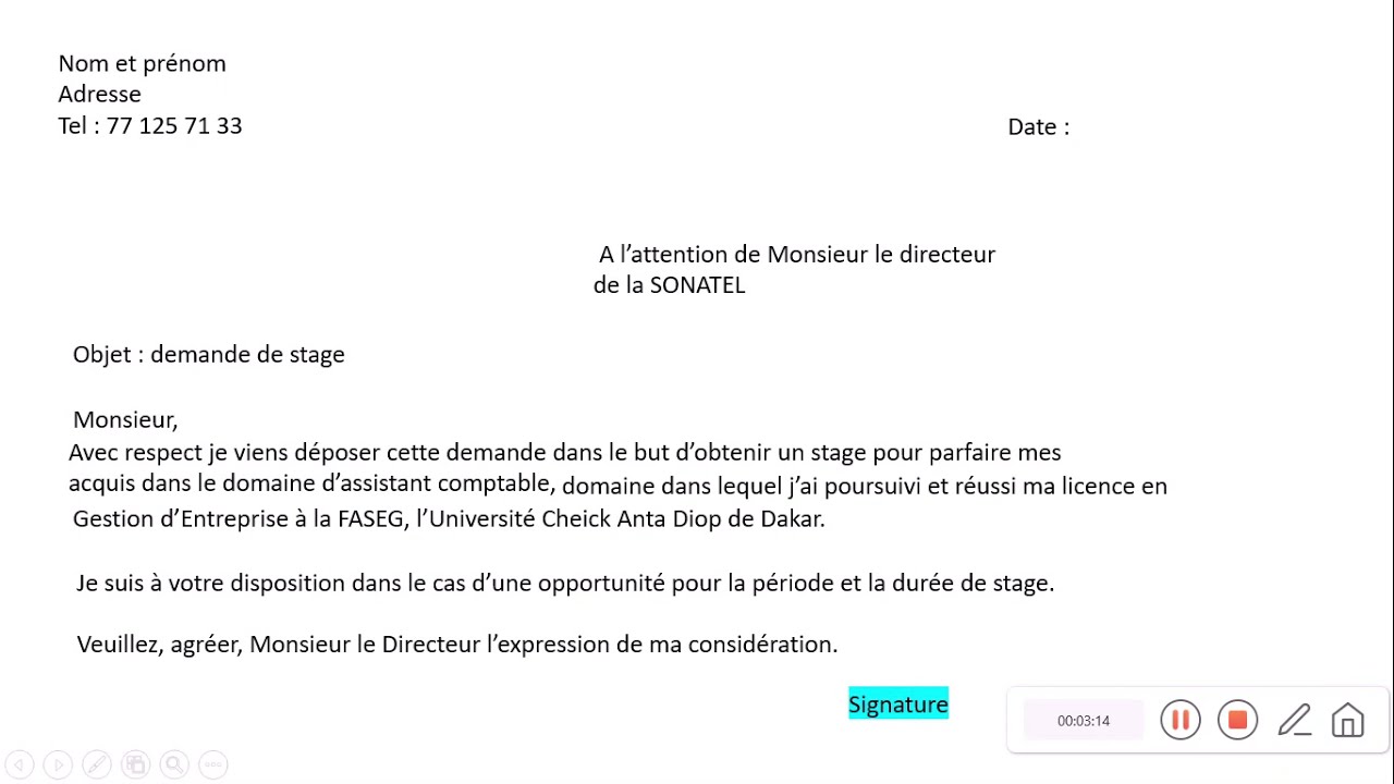 Comment écrire Une Demande De Stage Facilement. - YouTube