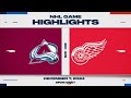 NHL Highlights | Avalanche vs. Red Wings - December 7, 2024