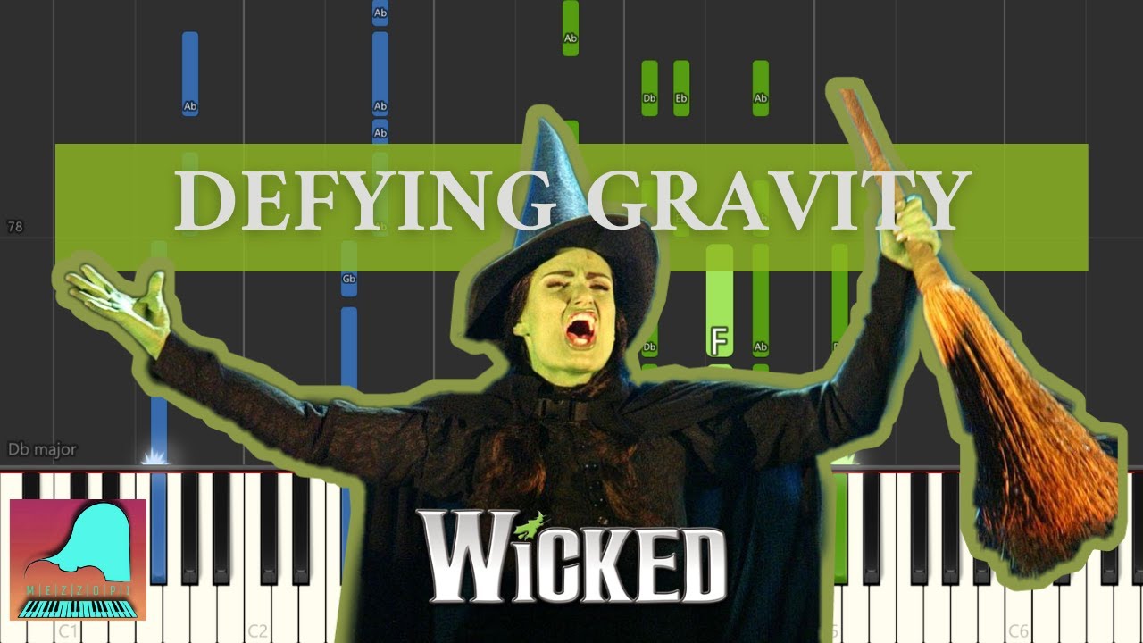 Defying Gravity - Wicked | Piano Accompaniment Tutorial (Synthesia ...