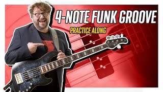 Funk Groove Practice Along with FOUR notes - Electric Bass Lesson - Let's Practice!