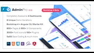 AdminPro - Bootstrap4 Dashboard Template + Angular CLI Starter | Themeforest Download