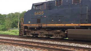 CSX 5455 \u0026 U.P. 7661 Eastbound at Diamond St- First Catch of Summer!