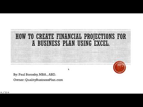 How to make financial projections for a business plan using Excel How to make financial projections for a business plan using Excel