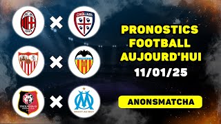 Pronostics et paris sur le foot aujourd'hui 11/01/25 Milan - Cagliari, Rennes - Marseille