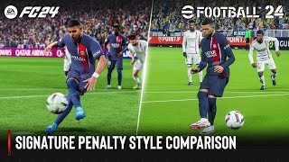 EA SPORTS FC 24 vs eFootball 2024 | Signature Penalty Styles Comparison