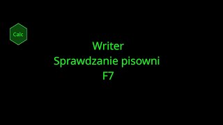 LibreOffice Writer Sprawdzanie pisowni