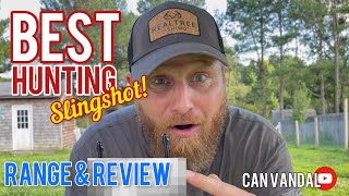 BEST HUNTING SLINGSHOT! Range \u0026 Review!