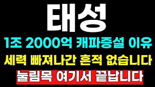 [ 태성 분석 ] 1조 2000억 캐파증설! 세력이 매집 할 만 하네요! 다음주 이 가격에서 반등 나올겁니다! #태성#태성주가#태성분석 #태성목표가