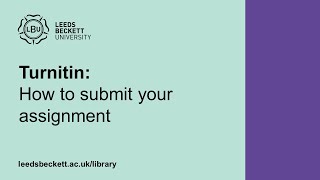 Turnitin: How to submit your assignment [Ultra]