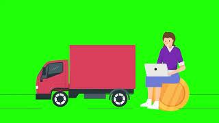 Shipping Van Green Screen | Royalty-Free | Free for Commercial Use