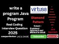 Java Program to Print Diamond Pattern: A Complete Guide | Real Java Coding Interview Question