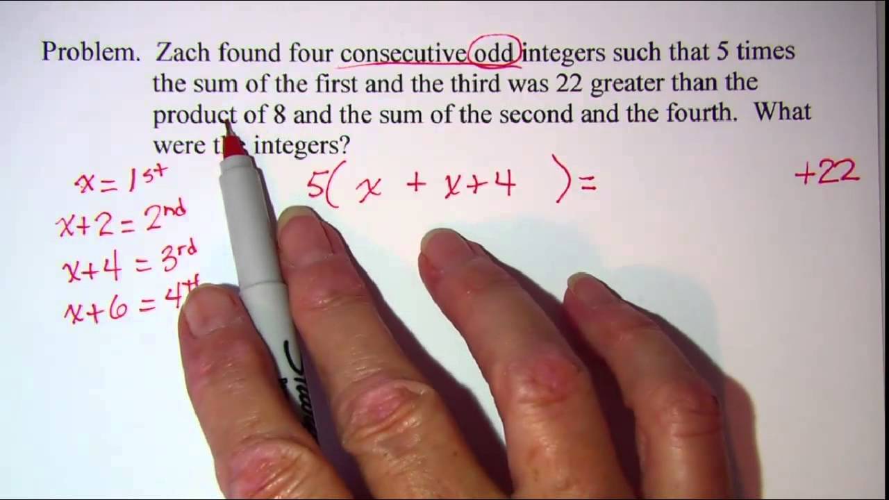 Consecutive Integer Word Problems 3 - YouTube