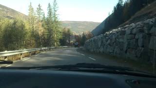 Driving down Gaustatoppen