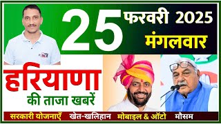 25 February 2025 Haryana News || हरियाणा की ताजा खबरें || Haryana Live News || CWB Hindi News