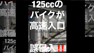 ショート集♪高速道路入口に誤侵入した125cc！止まらない車と止まる車の違い