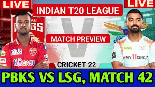 🔴Live Punjab vs Lucknow | PBKS vs LSG | LSG vs PBKS | Cricket 22 | Match Preview | Match Prediction