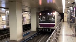 Osaka Metro谷町線30000系12編成都島行きと22系愛車2編成八尾南行き到着シーン