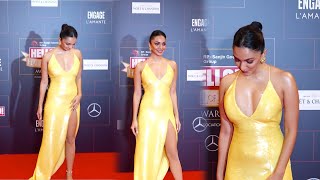 Kiara Advani Rocks a yellow slik gown at Hello Hall Of Fame Awards 2022