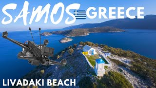 EPIC Long Range Flight FPV Drone HELION over islet of Ag Nikolaos at Livadaki beach, Samos GREECE GR