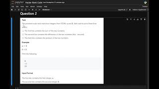 Python Solution to Arithmetic Operations Problem (HackerRank Challenge)