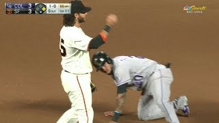 COL@SF: Posey nabs Desmond at second base