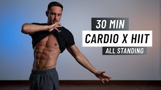 30 Min Cardio HIIT Workout For Fat Burn - ALL STANDING - No Equipment, Home Workout