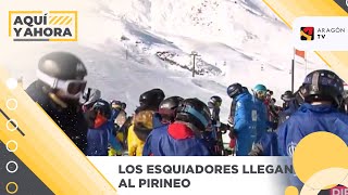 Los esquiadores llegan al Pirineo