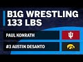 133 LBS: Paul Konrath (Indiana) vs. #3 Austin DeSanto (Iowa) | Big Ten Wrestling