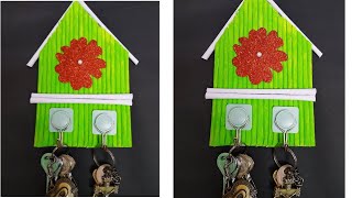 Diy unruled paper key holder in simple method