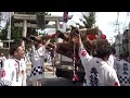 令和5年　大阪市西淀川区　野里住吉神社夏祭り　宵宮　だんじり・枕太鼓・神輿　宮出し