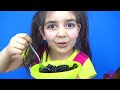 azra and selim wants to eat black noodle challenge winner gets ozmo surprise egg