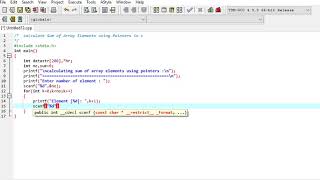 calculate Sum of Array Elements using Pointers in c