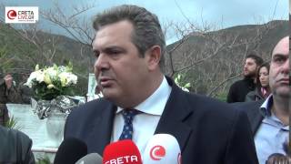 Ρίψη στεφάνου ... με τουρκική πρόκληση για τον Πάνο Καμμένο - Στην Κρήτη ο υπουργός Εθνικής Άμυνας